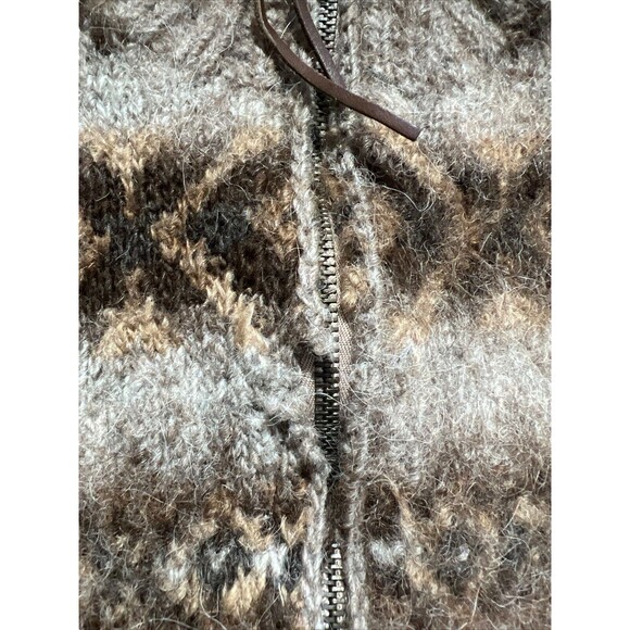 Vtg Lauren Ralph Lauren FairIsle Nordic Full Zip Llama Wool Sweater Cardigan S - Picture 6 of 12